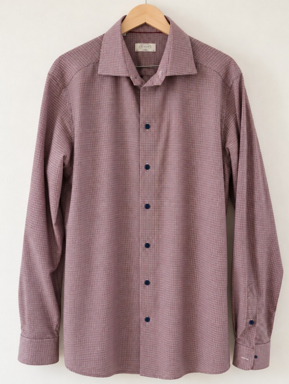 Eton Contemporary Fit Men’s Dress Shirt 16.5 42 Micro Check
